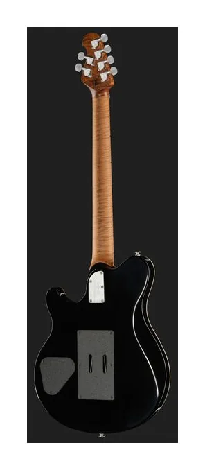 Music Man Axis Ollalieberry Quilt, manico e tastiera visti di lato