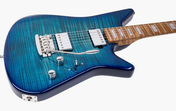 Music Man BFR Albert Lee HH Malibu Burst, profilo laterale del corpo