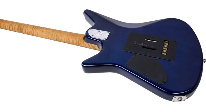 Music Man BFR Albert Lee HH Malibu Burst, curve del body viste dall'alto