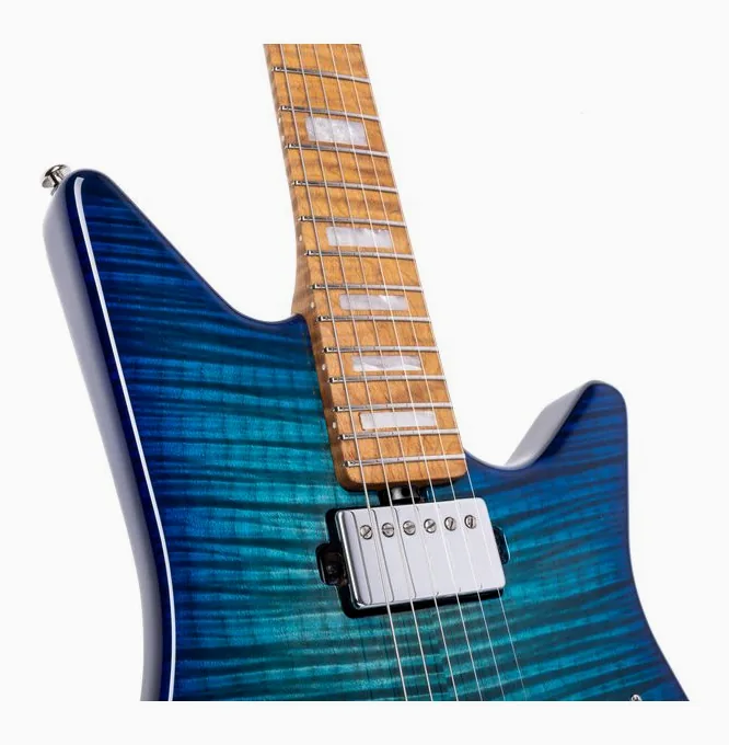 Music Man BFR Albert Lee HH Malibu Burst, manico e tastiera visti di lato