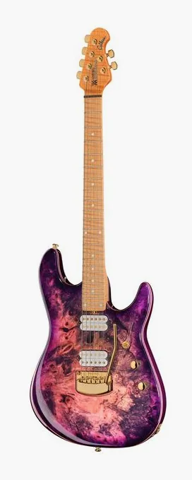 Music Man Jason Richardson Cutlass MP 6 inquadrato di fronte su sfondo neutro