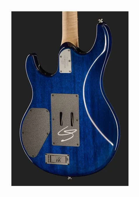 Music Man Luke IV HH Black Sparkle, manico e tastiera visti di lato