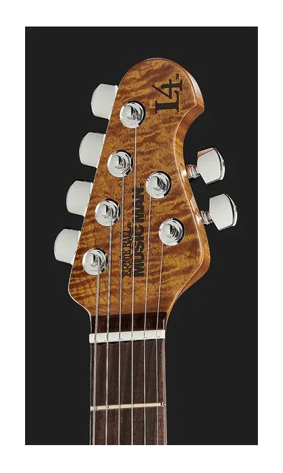 Music Man Luke IV HH Blue Dream, paletta con meccaniche e logo