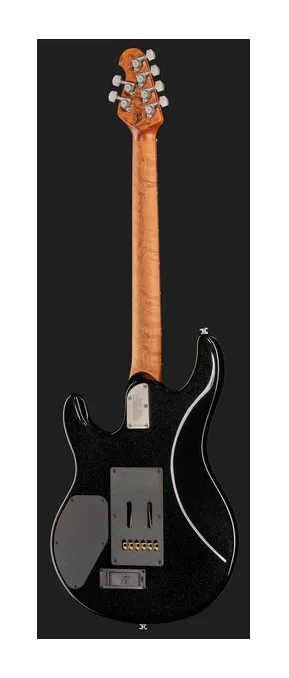 Music Man Luke IV HSS Black Sparkle, manico e tastiera visti di lato