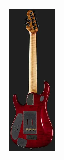 Music Man Petrucci JP15 7 Red Tide Quilt, paletta con meccaniche e logo