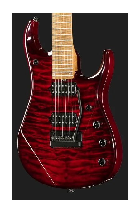 Music Man Petrucci JP15 7 Red Tide Quilt, curve del body viste dall'alto