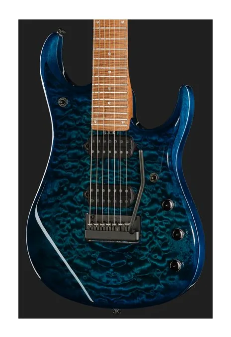 Music Man Petrucci JP15 7 Ultramarine QT, corpo e verniciatura in primo piano