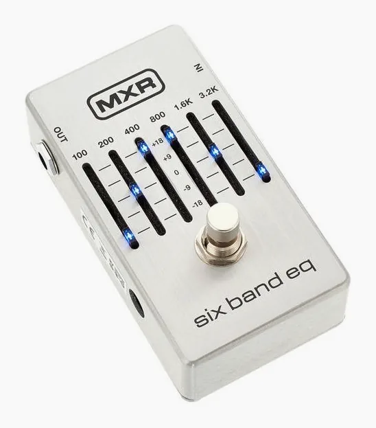 MXR 6 Band Equalizer Silver, manopole viste dall'alto