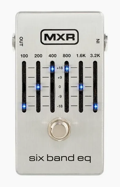 MXR 6 Band Equalizer Silver, manopole viste dall'alto