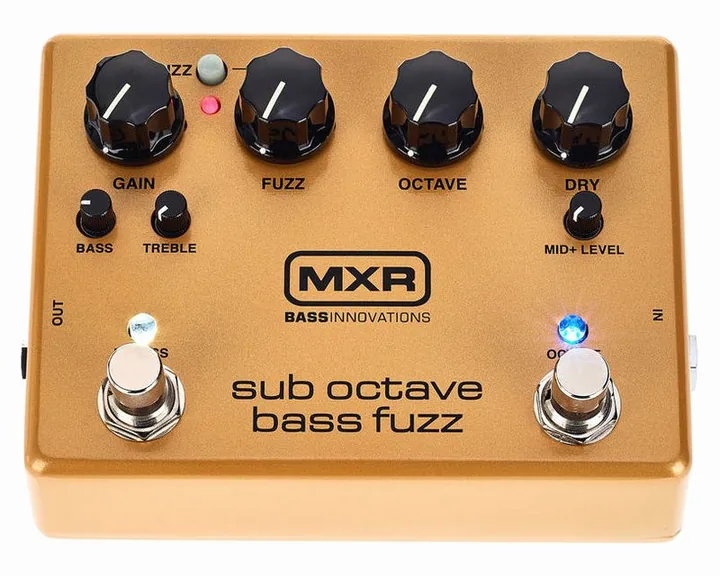 MXR M 287 Sub Octave Bass Fuzz, manopole viste dall'alto
