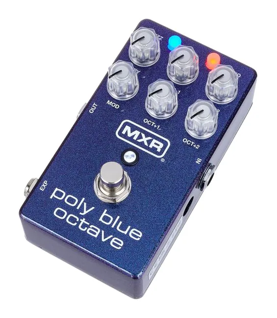 MXR M306 Poly Blue Octave, manopole viste dall'alto