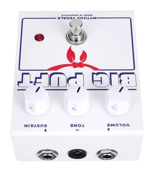 Mythos Pedals Big Puft Fuzz, connettori sul retro dell'unita