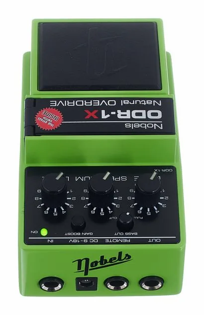 Nobels ODR-1X Overdrive, footswitch in primo piano