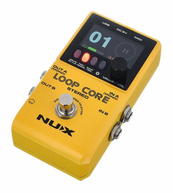 Nux Loop Core Stereo, led e interruttore a pedale