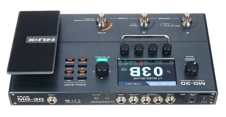 Nux MG-30, manopole viste dall'alto
