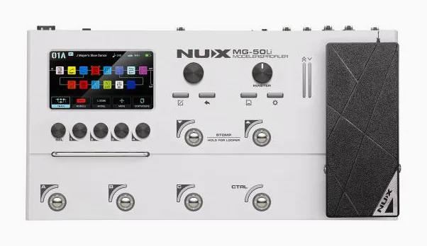 Nux MG-50Li Modeling Amp WH, vista dall'alto della testata