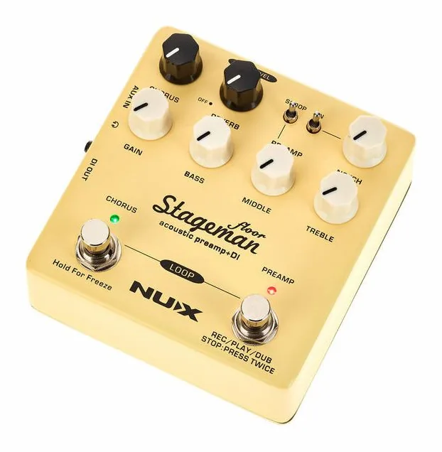 Nux Stageman Floor Preamp, manopole viste dall'alto