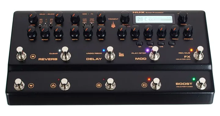 Nux Trident, retro con le prese di collegamento