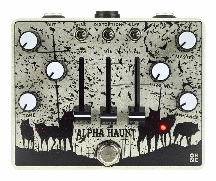 Old Blood Noise Endeavors Alpha Haunt 21 Fuzz, manopole viste dall'alto