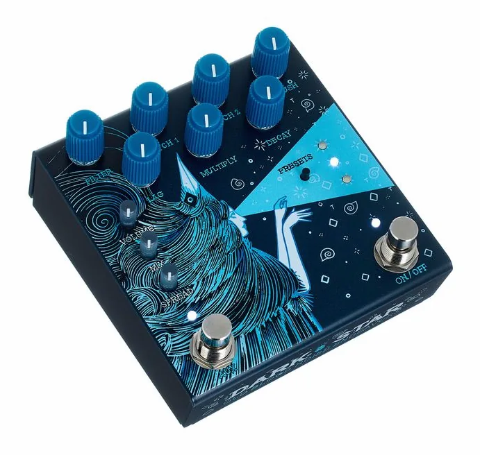Old Blood Noise Endeavors Dark Star Stereo Reverb, manopole viste dall'alto