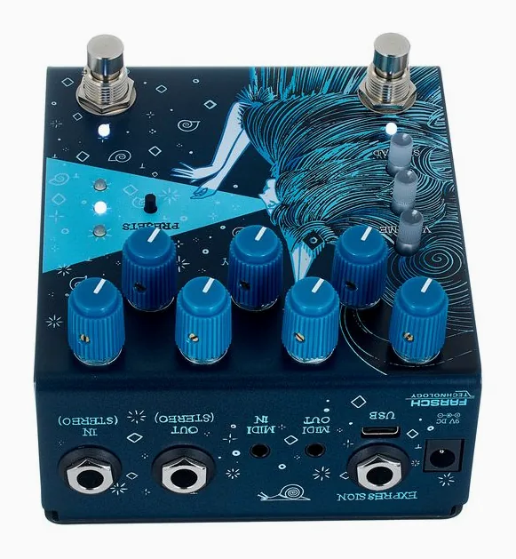 Old Blood Noise Endeavors Dark Star Stereo Reverb, ingressi e uscite laterali