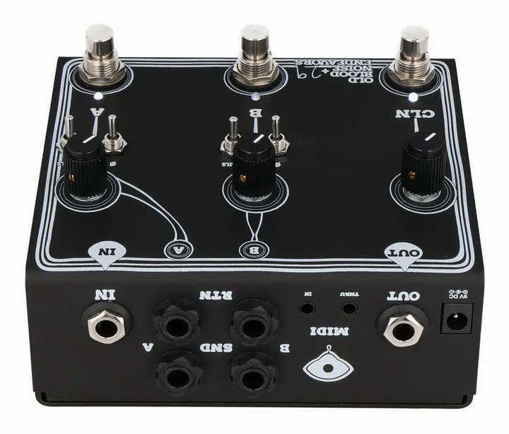 Old Blood Noise Endeavors Signal Blender Stereo Basic, manopole viste dall'alto