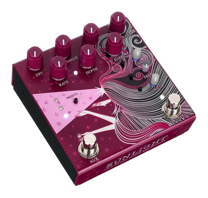 Old Blood Noise Endeavors Sunlight Stereo Reverb Maroon, ingressi e uscite laterali