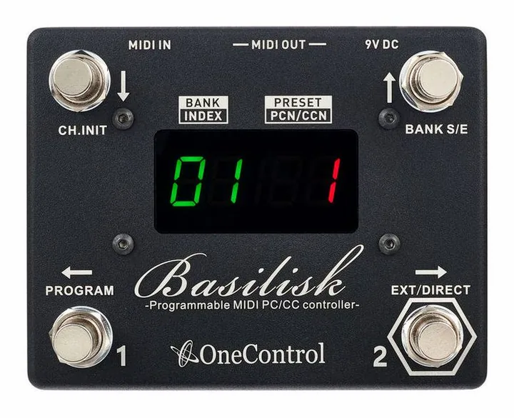 One Control Basilisk MIDI Controller, footswitch in primo piano