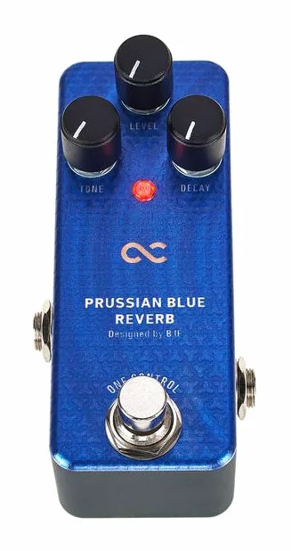 One Control Prussian Blue Reverb, led e interruttore a pedale