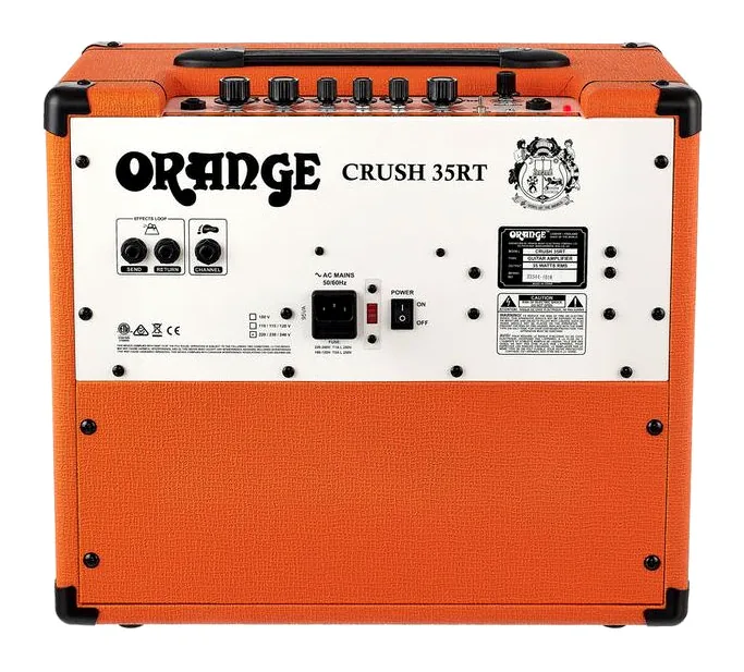 Orange Crush 35 RT, retro con le prese di collegamento