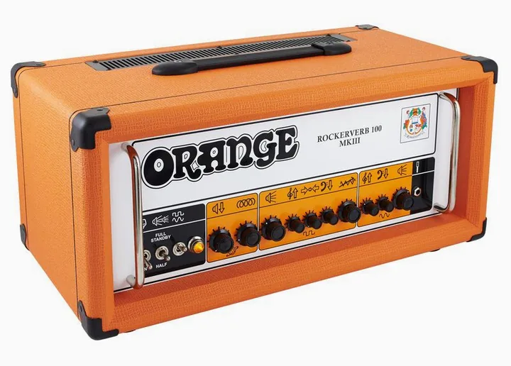 Orange Rockerverb 100H MKIII, retro con le prese di collegamento