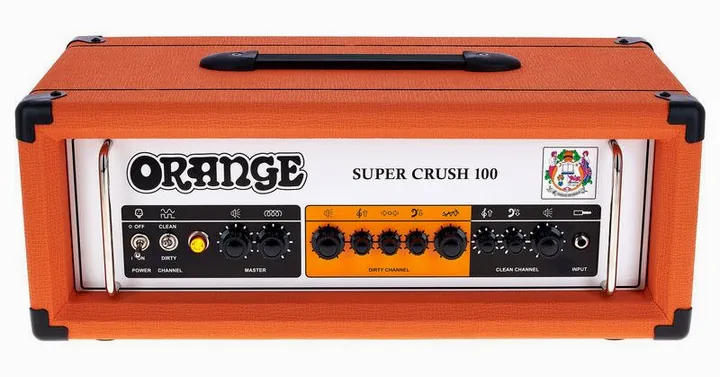 Orange Super Crush 100 Head, vista laterale del cabinet