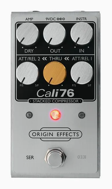 Origin Effects Cali76 V2 Stacked Compressor, manopole viste dall'alto