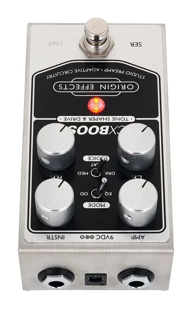Origin Effects DCX Boost Overdrive, manopole viste dall'alto