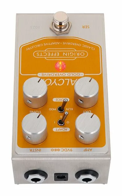 Origin Effects Halcyon Gold Overdrive, grafica del pannello superiore