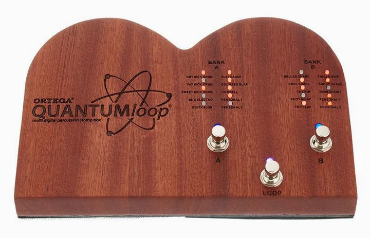 Ortega QUANTUMloop Stomp Box, led e interruttore a pedale