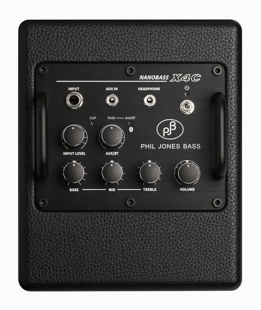 Phil Jones X4C Nanobass 35W BK, retro con le prese di collegamento