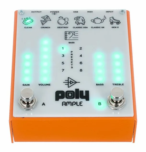 Poly Effects Ample Amp & Cab Sim, vista dall'alto della testata