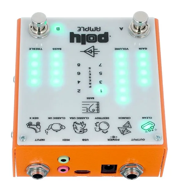Poly Effects Ample Amp & Cab Sim, vista dall'alto della testata