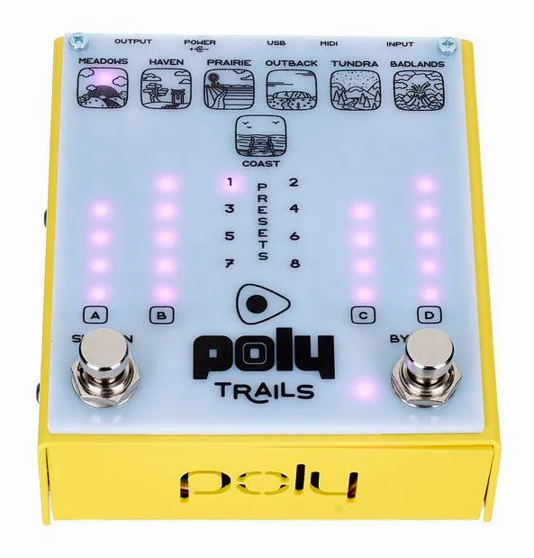 Poly Effects Trails Modulation/Delay, footswitch in primo piano