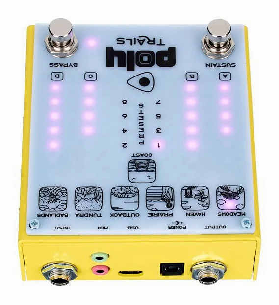 Poly Effects Trails Modulation/Delay, connettori sul retro dell'unita