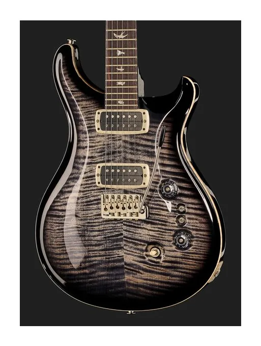 PRS Custom 24/08 Charcoal Burst, corpo e verniciatura in primo piano