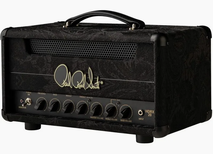 PRS HDRX 20 Head LTD Black Paisley ripreso frontalmente