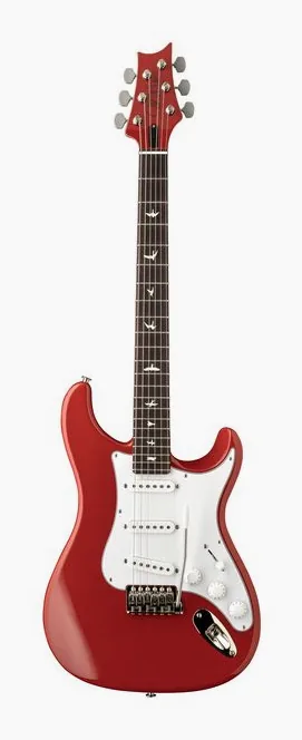 PRS JM Silver Sky Defender LTD PR inquadrato di fronte su sfondo neutro