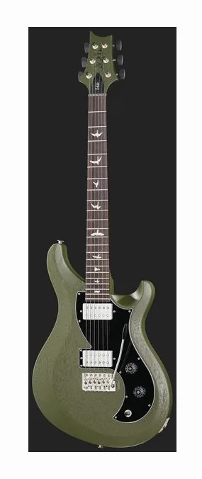 PRS S2 Vela Satin HHT Macha Green, corpo e verniciatura in primo piano