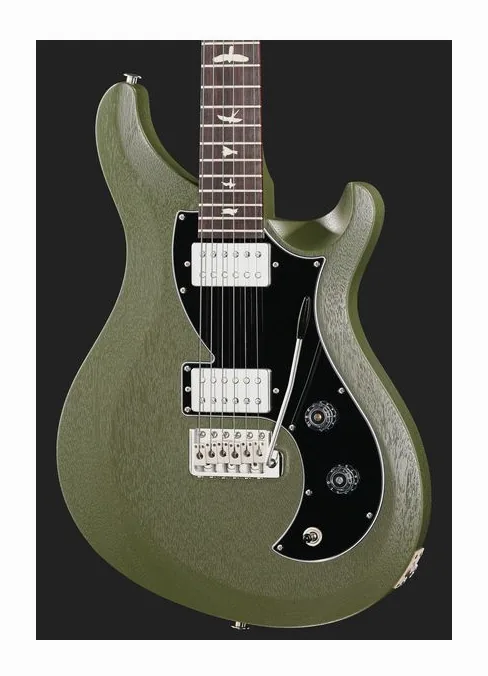 PRS S2 Vela Satin HHT Macha Green, paletta con meccaniche e logo