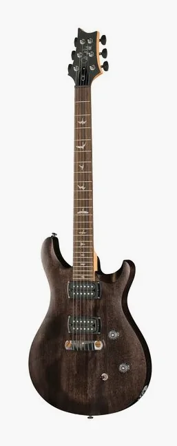 PRS SE CE24 Standard Stoptail SC inquadrato di fronte su sfondo neutro