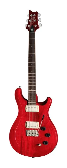 PRS SE DGT Standard Moons VC inquadrato di fronte su sfondo neutro