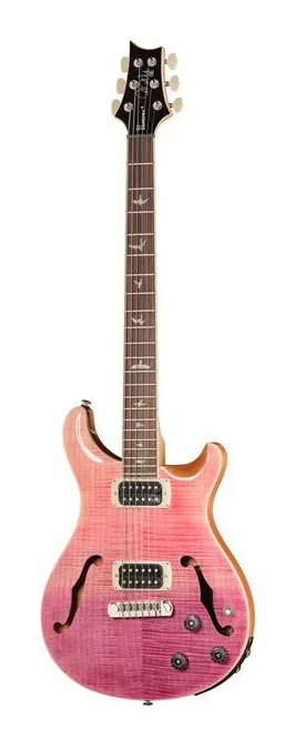 PRS SE Ed Sheeran Pink Ombre fotografato frontalmente