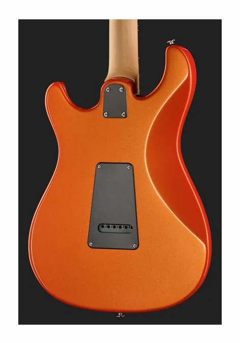 PRS SE NF3 Metallic Orange RW, corpo e verniciatura in primo piano